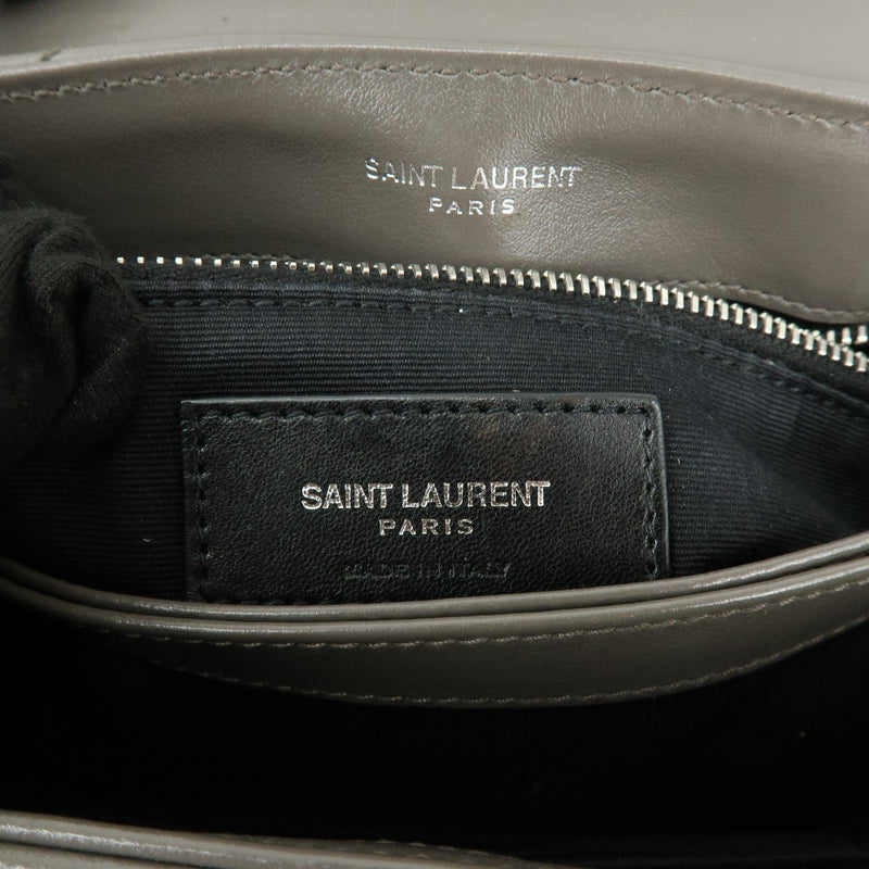 Saint Laurent Loulou Matelasse Chevron Leather Gray Bag
