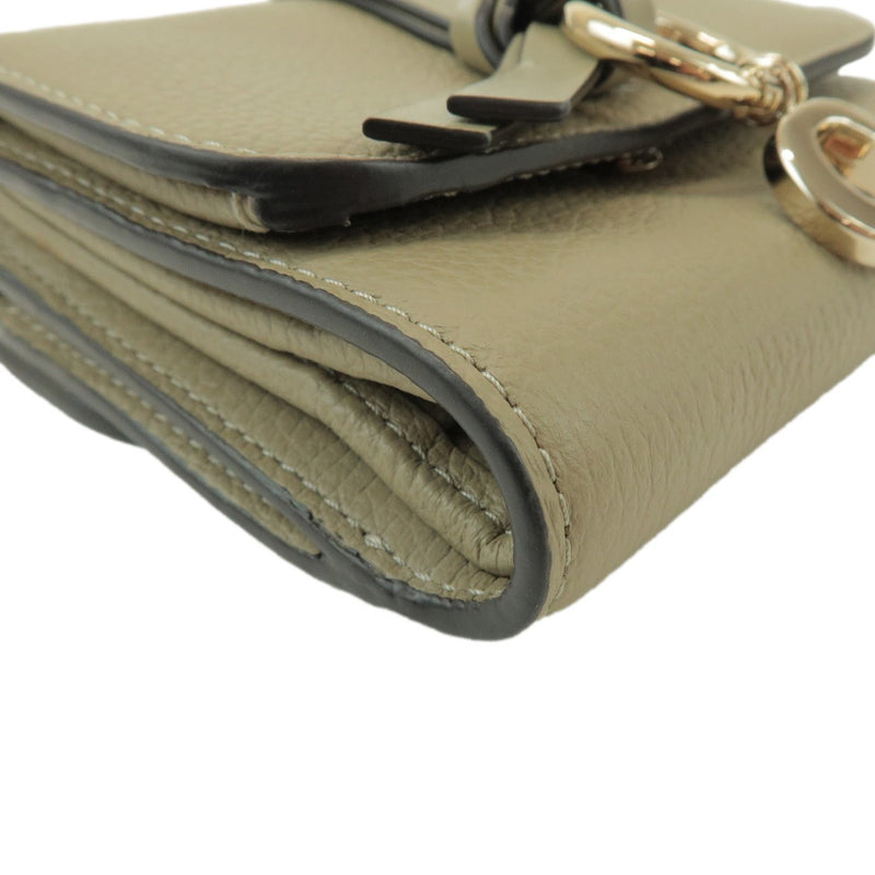 Chloe Alphabet Trifold Leather Khaki Accessory