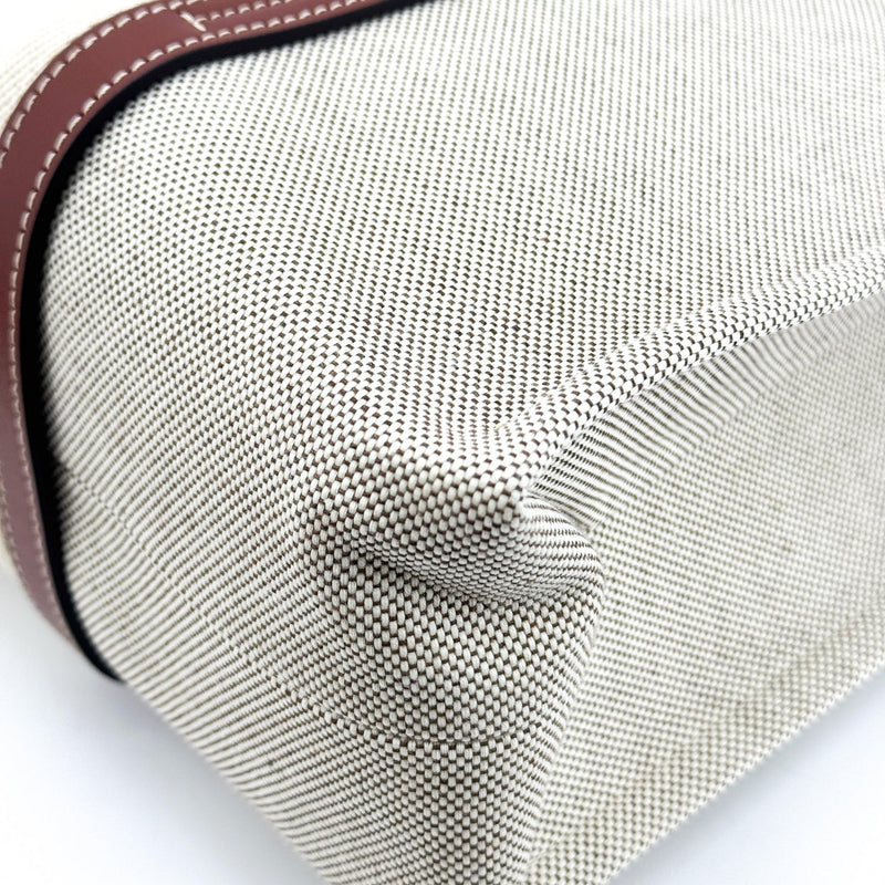 Chloe Woody Tote Canvas With Leather Brown