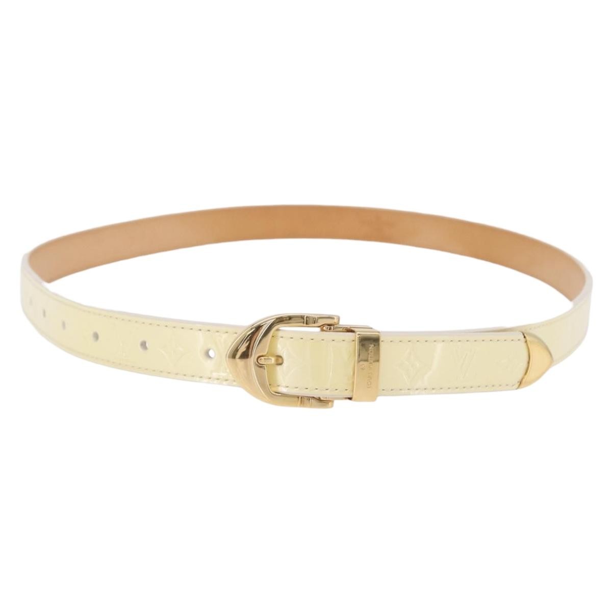 Louis Vuitton Vernis Belt Lv Monogram Beige Patent_leather