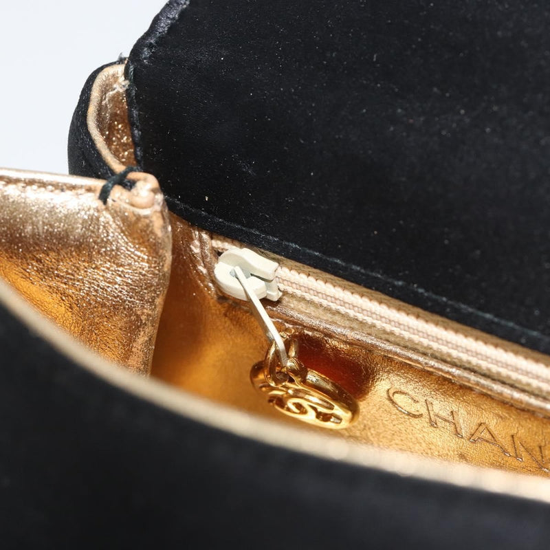 Chanel Vintage Camellia Flap Satin Black Bag