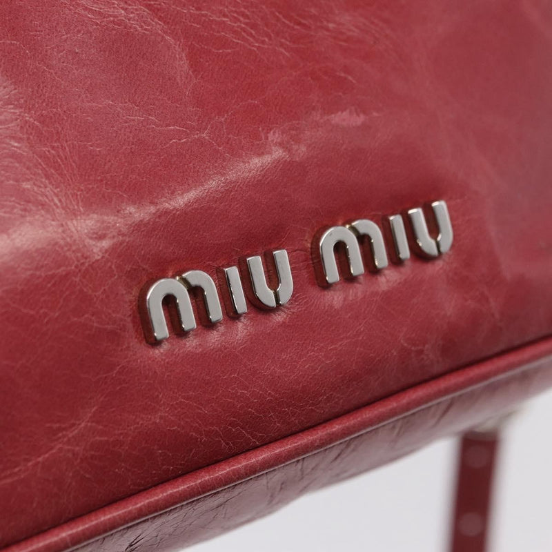 Miu Miu Madras Shoulder Leather Pink Bag