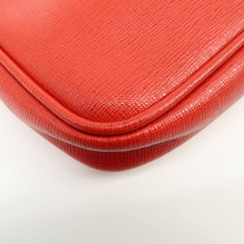 Fendi Chain Pochette Leather Red Bag