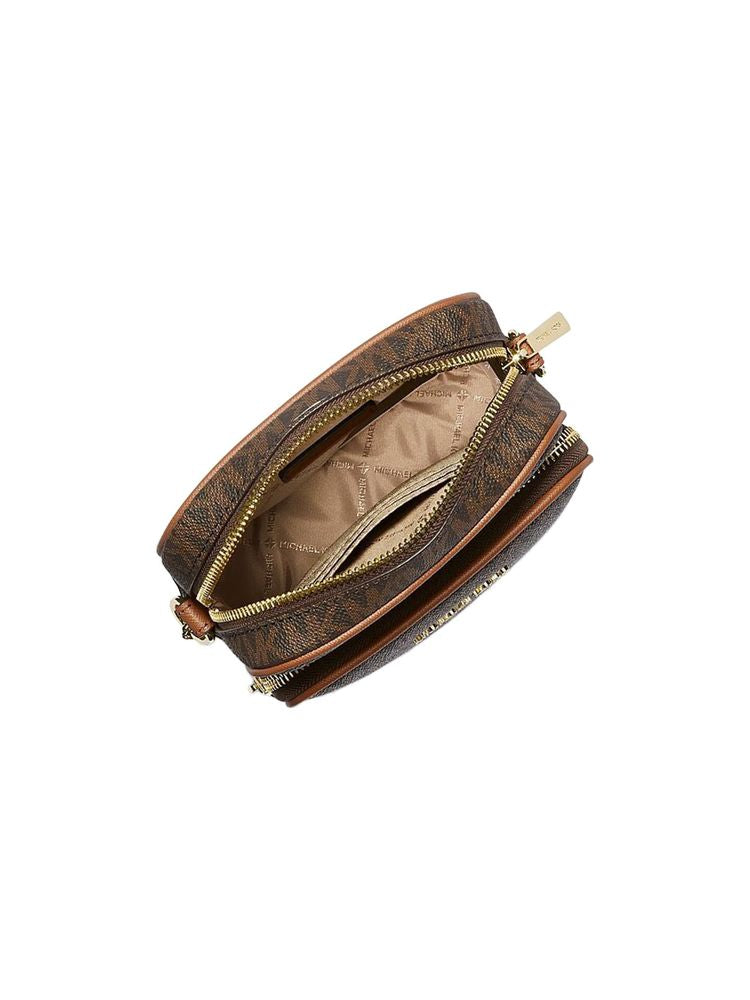 Michael Kors Jet Set Crossbody Bag — Brown 89.coated Canvas