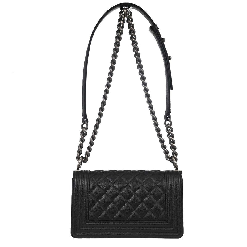 Chanel So Black Boy Flap Quilted Caviar Calfskin Bag