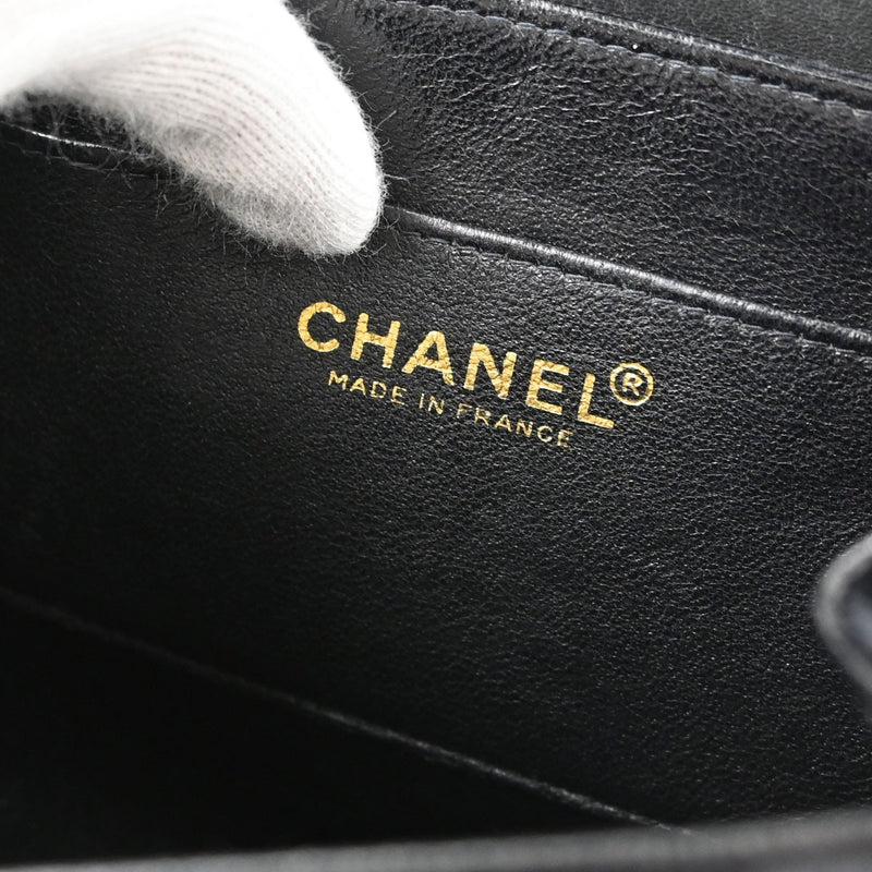 Chanel Chocolate Bar Mademoiselle Lock Chain Quilted Velvet Black Bag