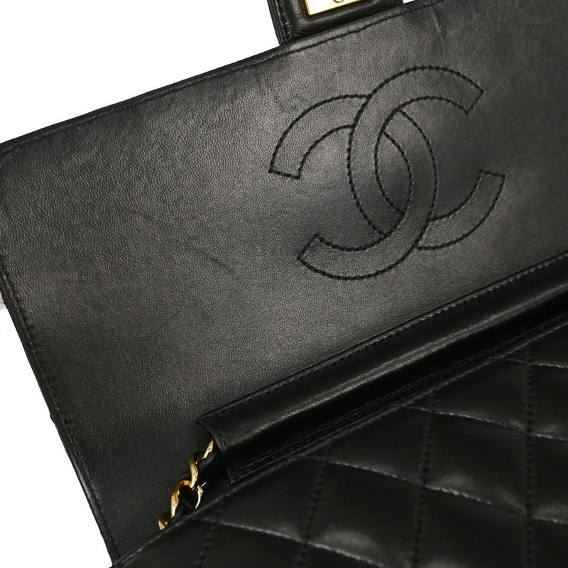 Chanel Turnlock Flap Grosgrain Black Leather Bag
