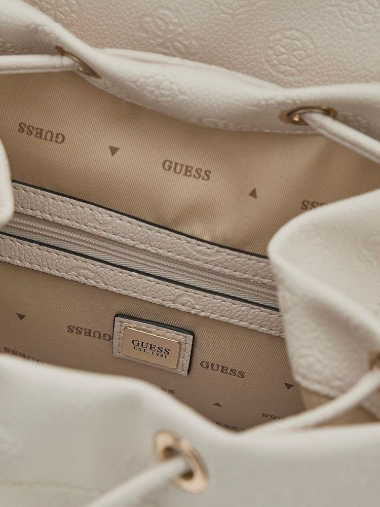Guess Flap Backpack — Beige Polyurethane