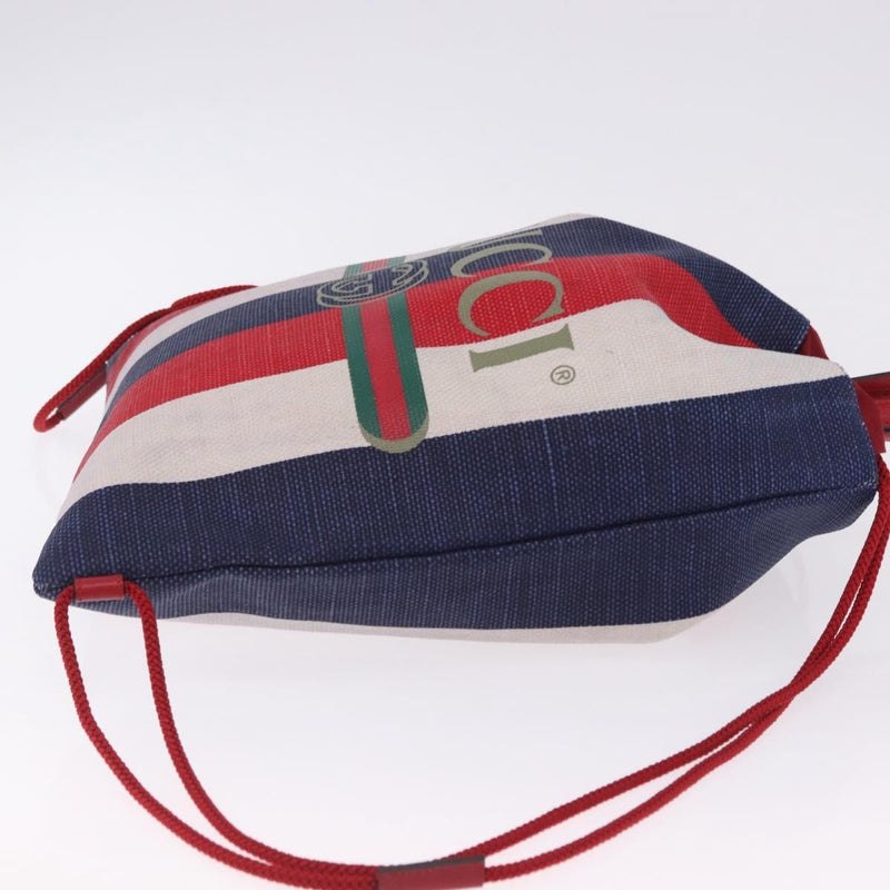Gucci Logo Drawstring Striped Canvas Multicolour Bag