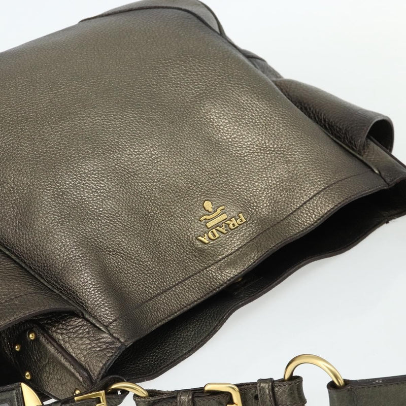Prada Side Pocket Hobo Vitello Daino Gold Leather