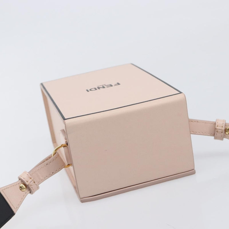 Fendi Logo Vertical Box Leather Pink Bag