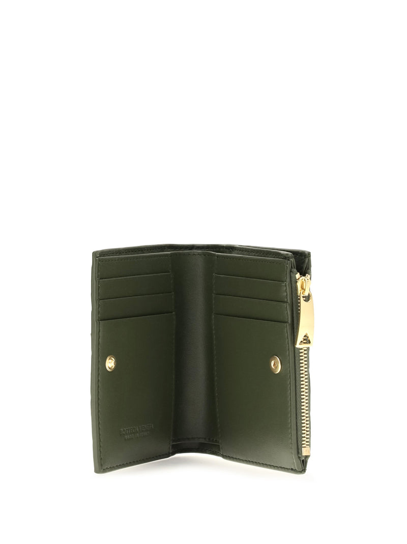 Bottega Veneta Intrecciato Quilted Wallet — Green Calf Leather & Purses