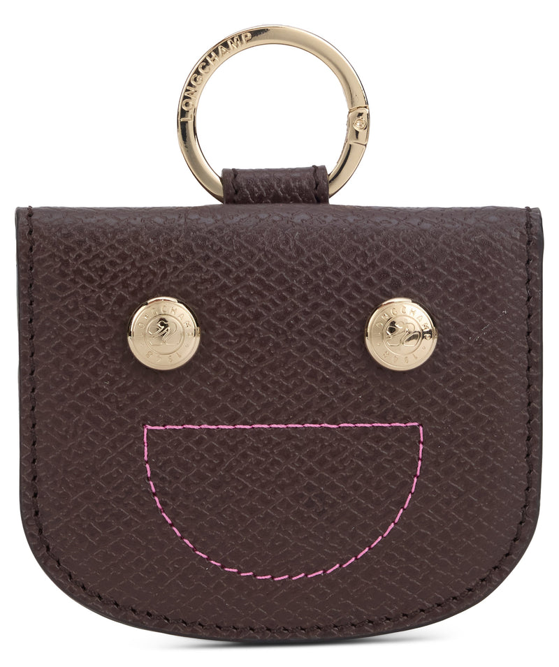 Longchamp Cowhide Leather With Ring Card Holder — Brown Wallets & Purses