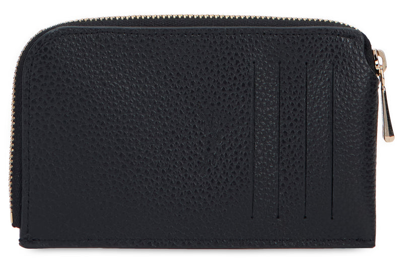 Longchamp Leather Zip Wallet — Black