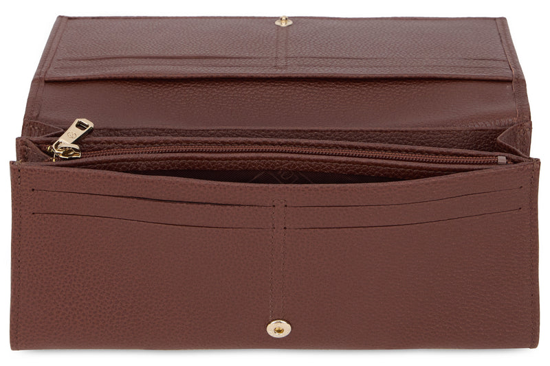 Longchamp Leather Wallet — Brown & Purses