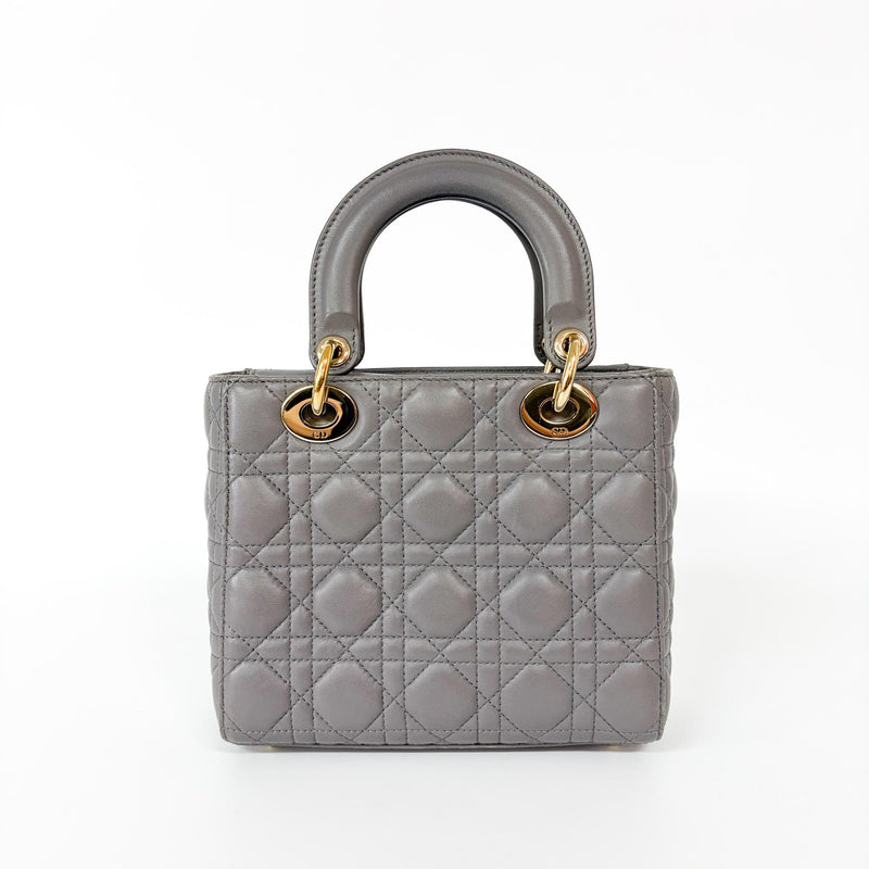 Christian Dior Lady Gray Calfskin Bag