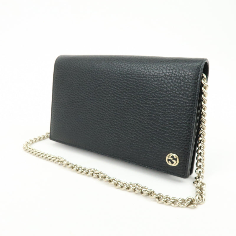 Gucci Betty Chain Wallet (outlet) Leather Black Bag
