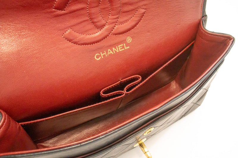 Chanel Timeless - Classic Double Flap Quilted Lambskin Black Leather Bag