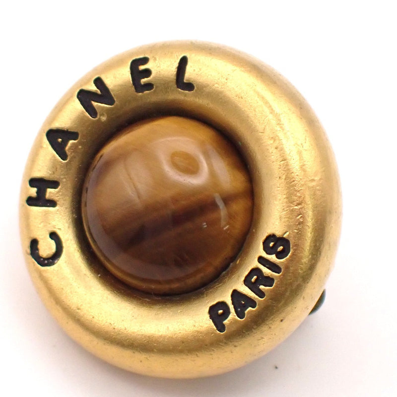 Chanel Vintage Round Cc Button Clip-On Metal And Faux Pearl Gold Gold_plated Bijoux