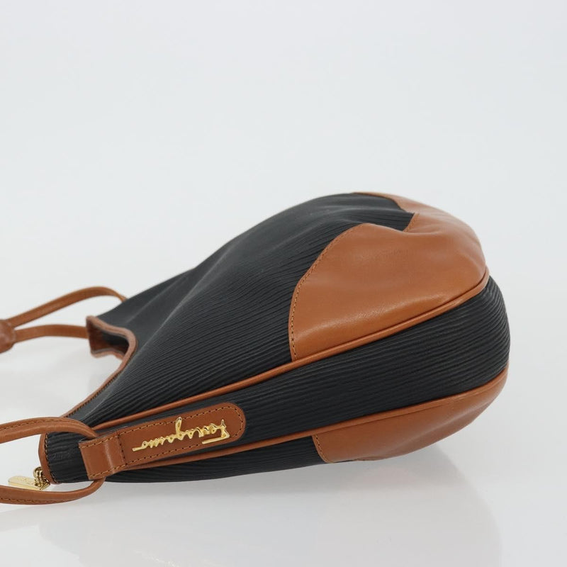 Salvatore Ferragamo Shoulder Leather Black Bag