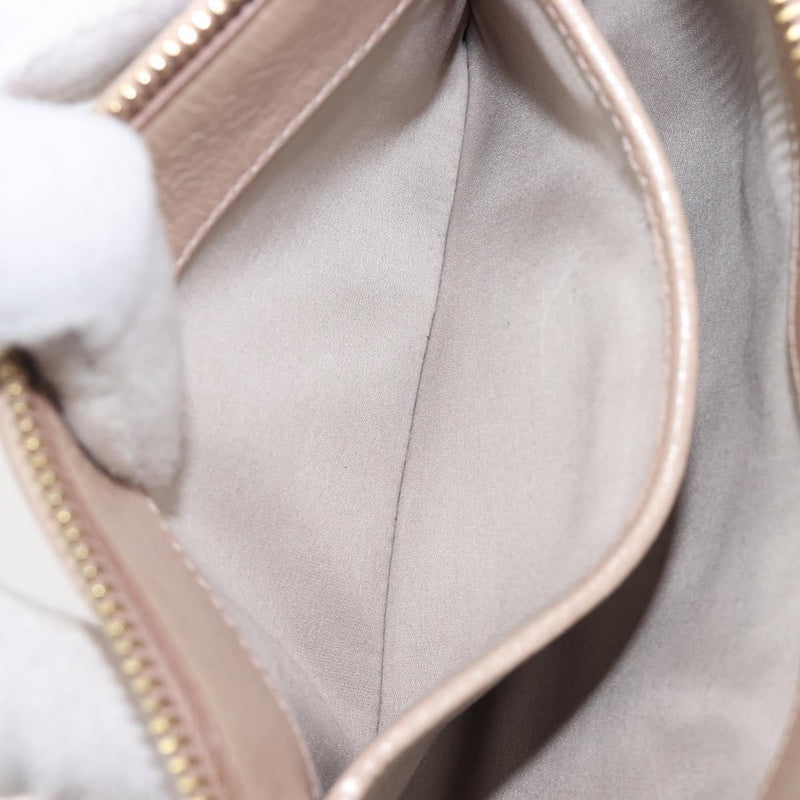 Miu Miu Zip Wristlet Matelasse Leather Beige Bag