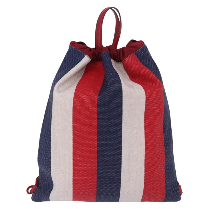 Gucci Logo Drawstring Striped Canvas Multicolour Bag