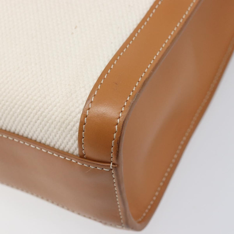 Celine Vertical Cabas Canvas With Leather Beige Bag