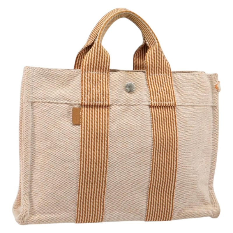 Hermes Fourre Tout Toile Orange Canvas Bag