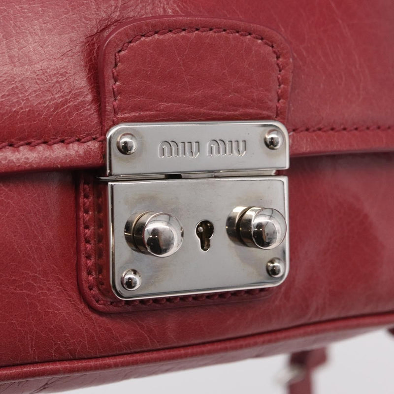 Miu Miu Madras Shoulder Leather Pink Bag