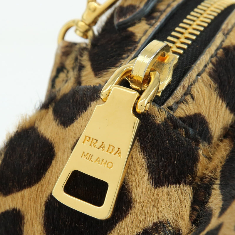 Prada Camera Printed Calf Hair Brown Pony_style_calfskin Bag