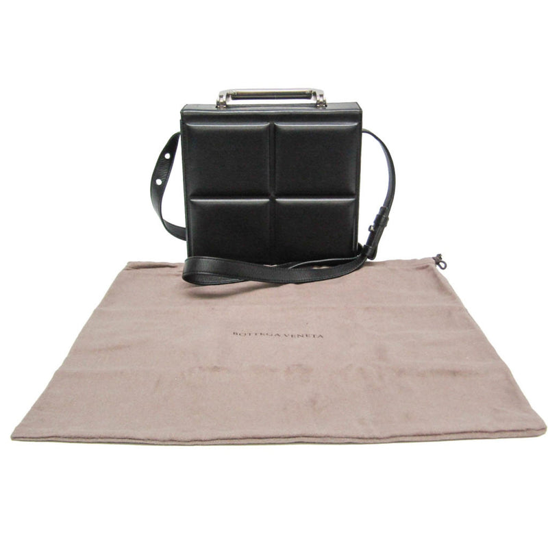 Bottega Veneta Trunk Top Handle Messenger Padded Leather Black