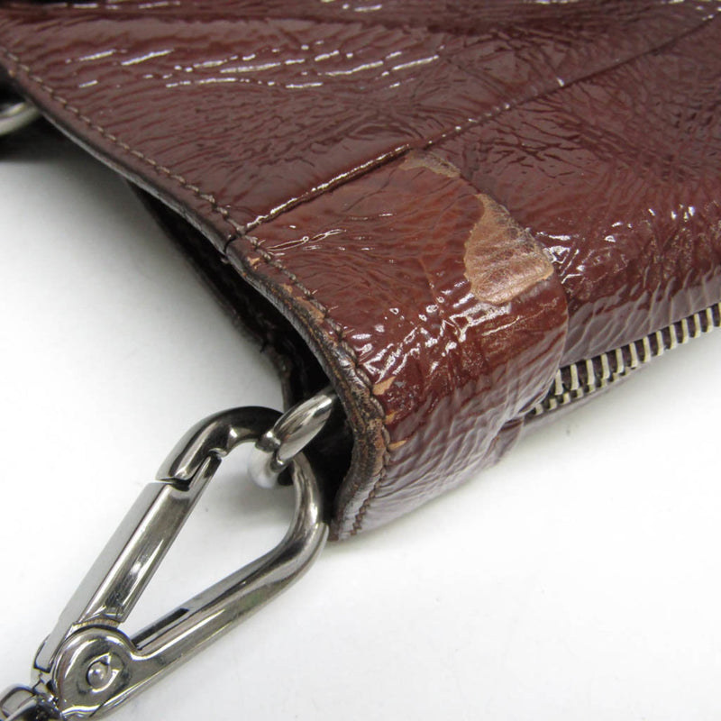 Prada Convertible Zippers Vernice Sfumata Brown Patent_leather Bag