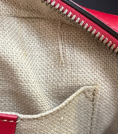 Gucci Bee Web Camera Leather Red Bag
