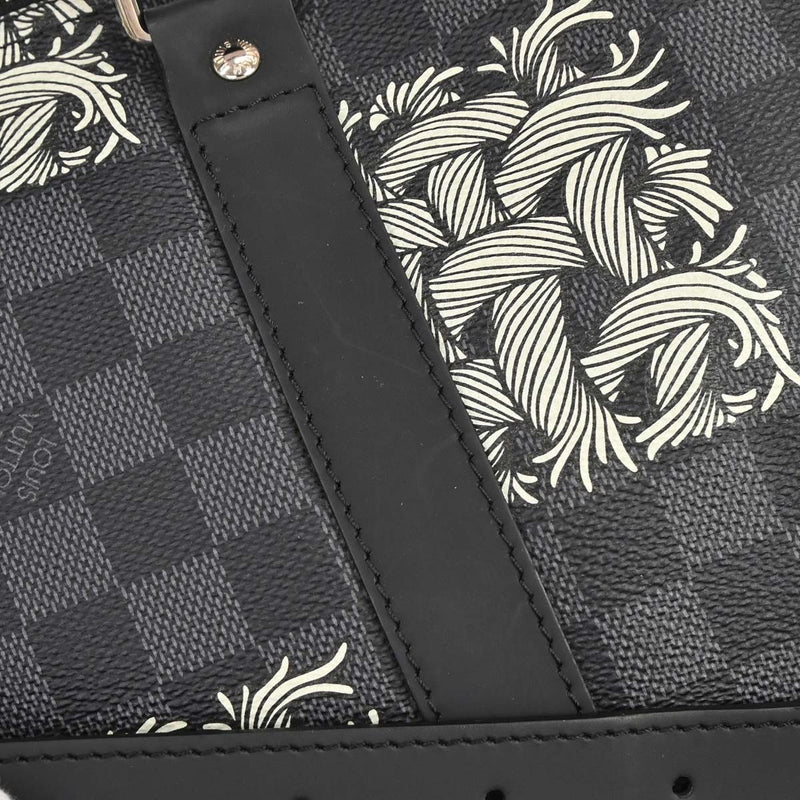 Louis Vuitton Keepall Bandouliere Limited Edition Nemeth Damier Graphite Black Canvas Bag