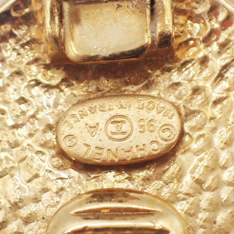 Chanel Vintage Cc Round Clip-On Metal Gold Gold_plated Bijoux