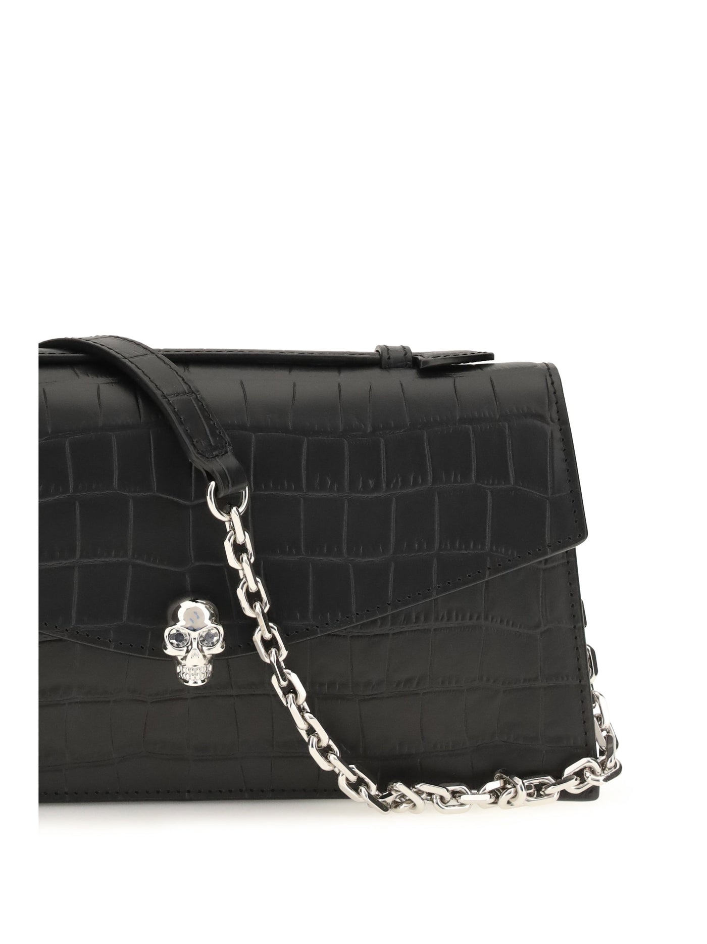 Alexander Mcqueen Skull Shoulder Bag — Black Calf Leather