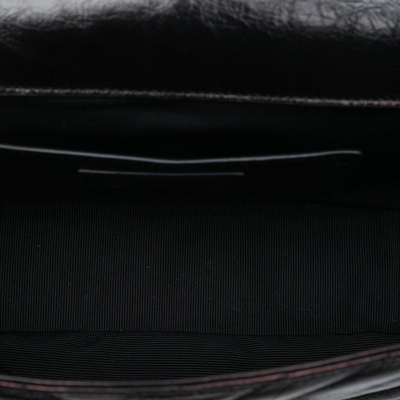 Medium Chevron Metallic Crinkled Calfskin Punk Chain Bag - Image 4