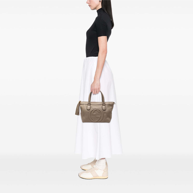 Small Leather Soho Working Tote - Image 8