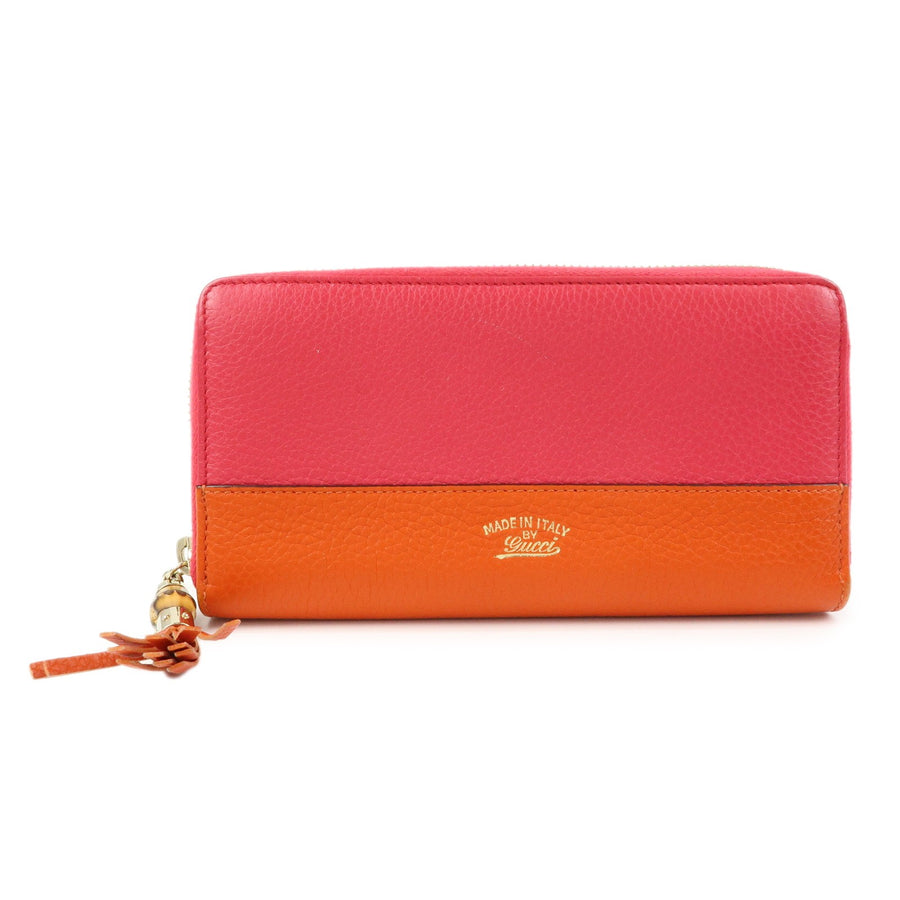 Gucci Bamboo Tassel Zip Leather Pink Accessory