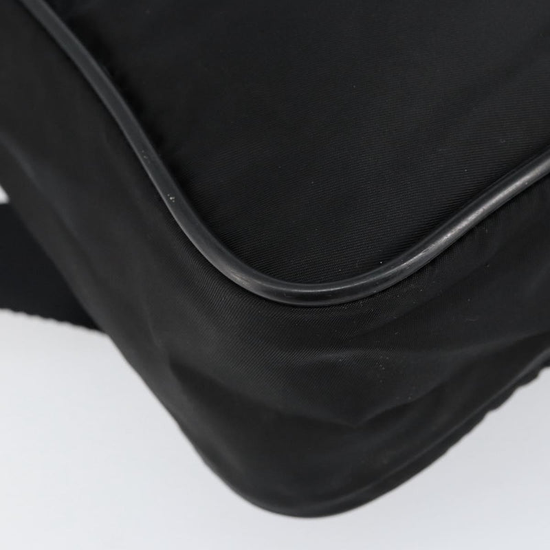 Prada Zip Messenger Tessuto With Leather Black Nylon