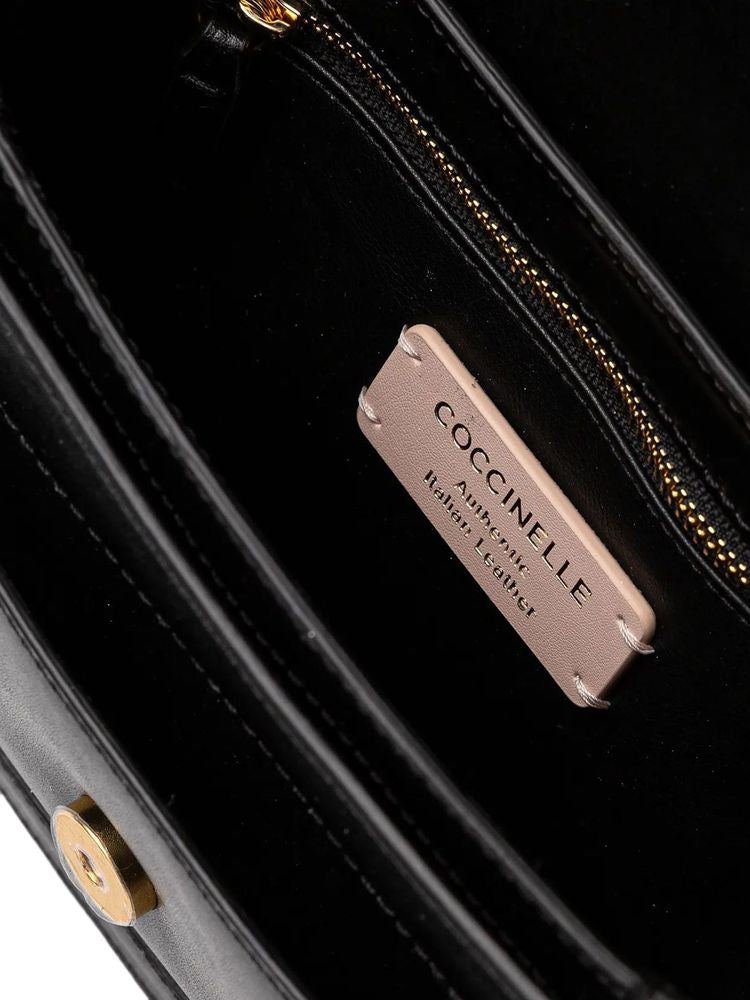 Coccinelle Shoulder Bag — Black Calf Split