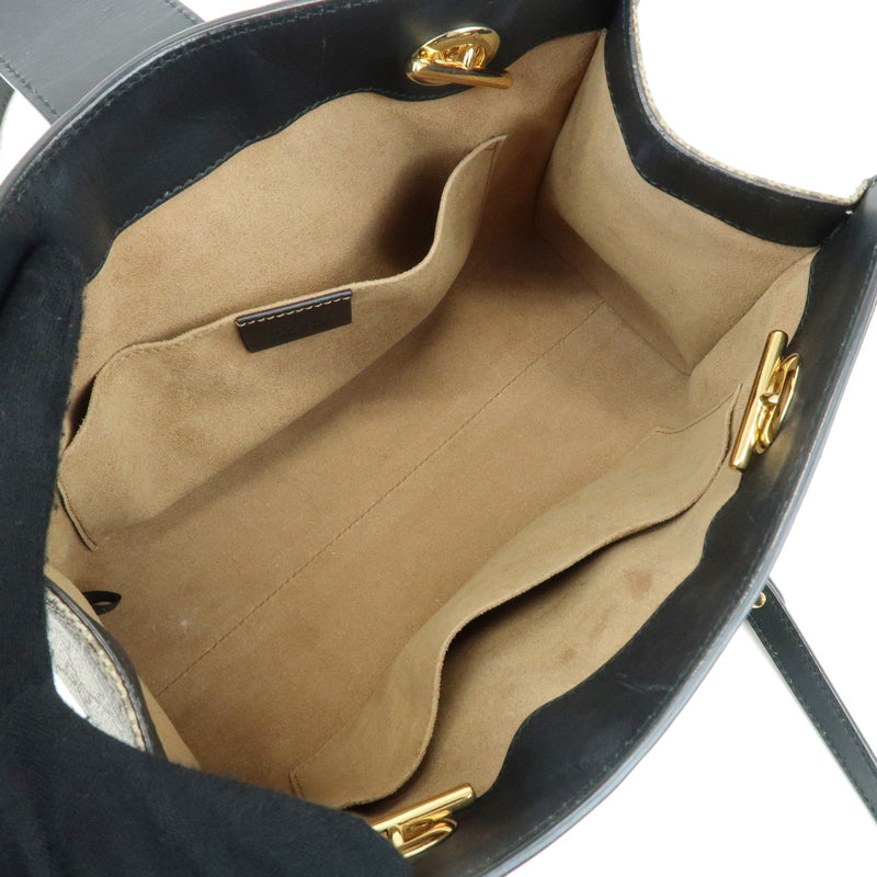 Gucci Padlock Chain Gg Coated Canvas With Leather Beige Bag