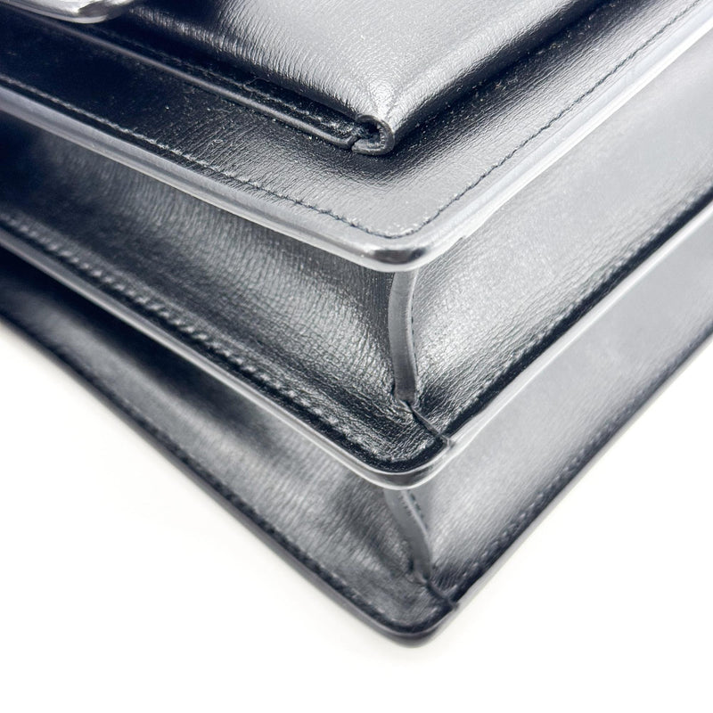 Saint Laurent Sunset Leather Black Calfskin Bag