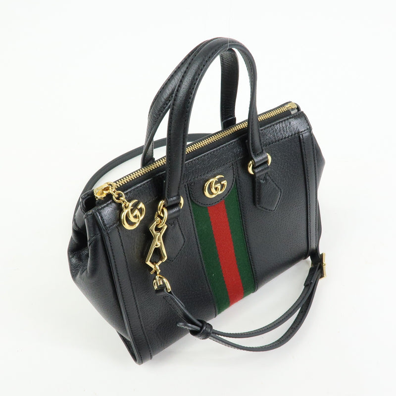 Gucci Ophidia Top Handle Leather Black Bag