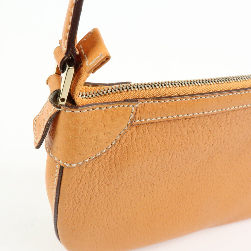 Salvatore Ferragamo Gancini Top Handle Leather Orange Bag