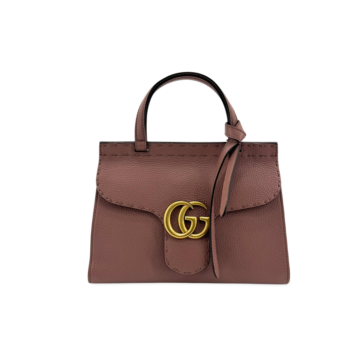 Gucci Gg Marmont Top Handle Leather Pink Bag
