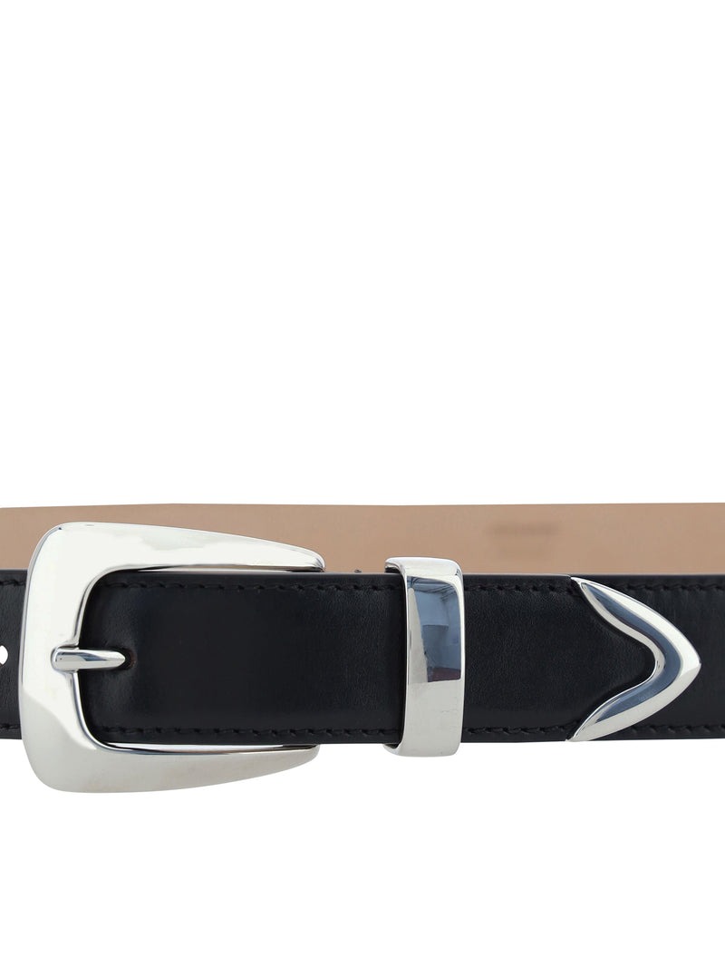 Khaite Benny Belt — Black Calf Leather Bos Taurus