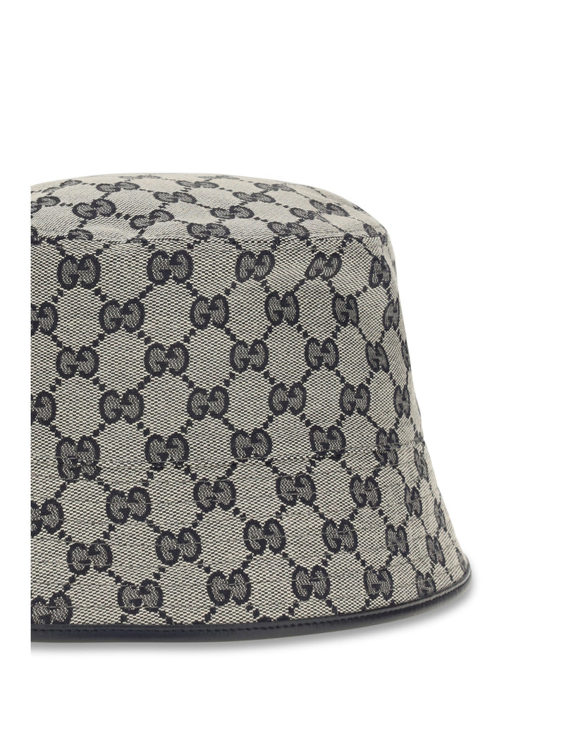Gucci 8757403hbnh Gg Canvas Bucket Hat — Blue Polyester; Cotton; Polyamide
