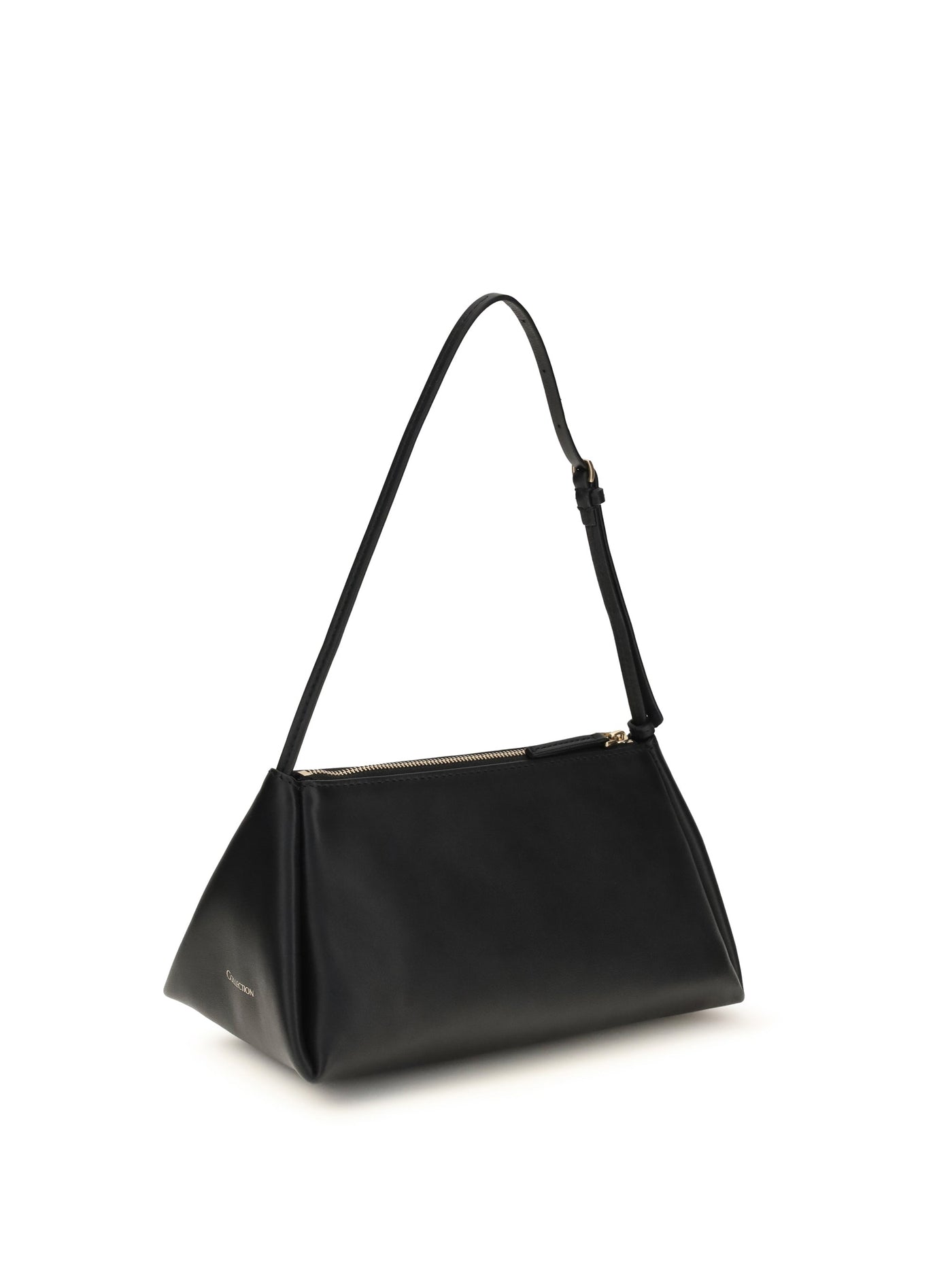 Calvin Klein Smooth Calf Leather Shoulder Bag — Black
