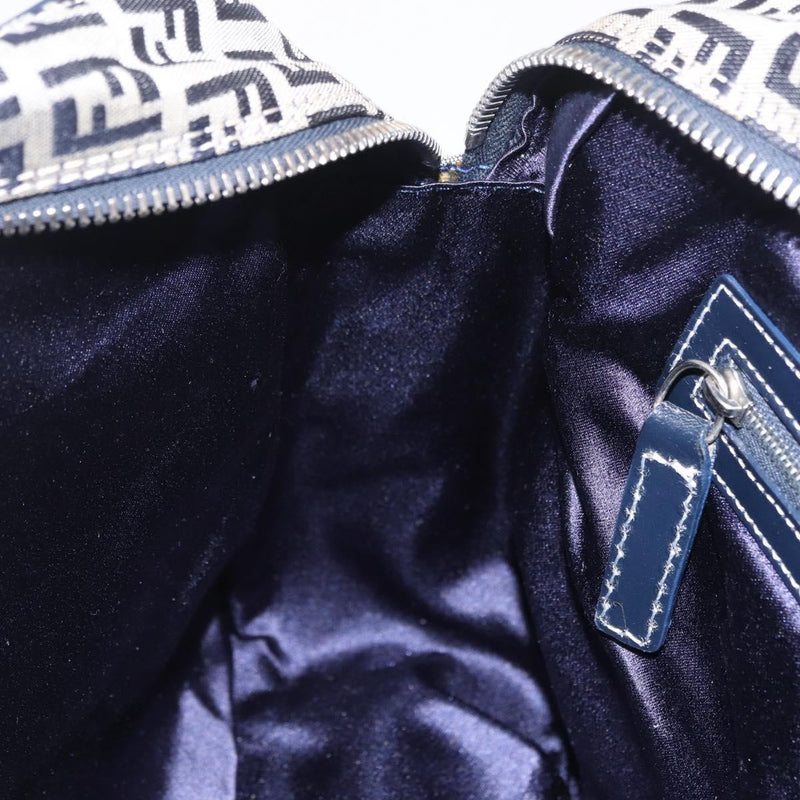 Fendi Shoulder Zucchino Canvas Navy Bag